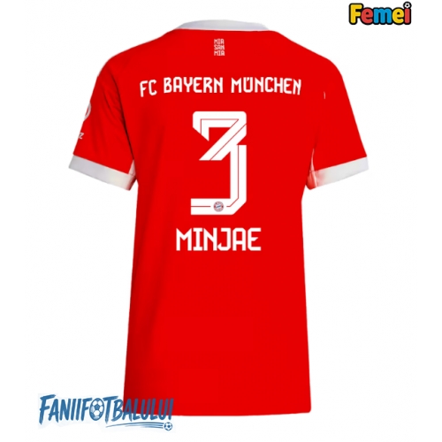 Bayern Munich Kim Min-jae #3 Tricou Fotbal Replică 2025-26 Femei Acasa Bayern Munich Kim Min-jae #3 Tricou Fotbal Replică 2025-26 Femei Acasa